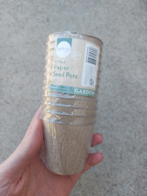 PAPER POTS - 12 pack - 100% Recycled Paper